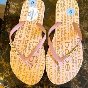 Bebe flip flops size 9